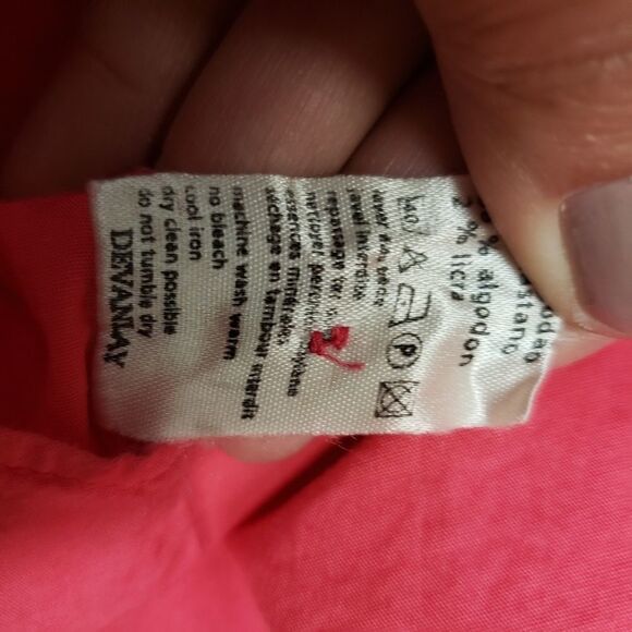 Lacoste pink button up cap sleeve blouse - Picture 2 of 8